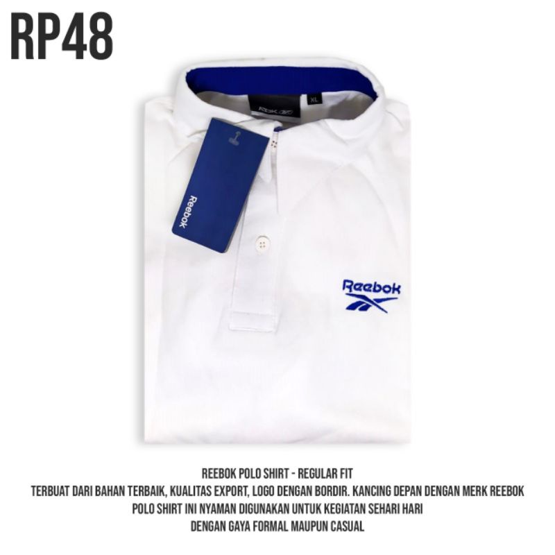 Baju Kaos Kerah Berkerah Reebok Polo Shirt Pria Dewasa Polos Jumbo Original Import Pollo Cowok Distr