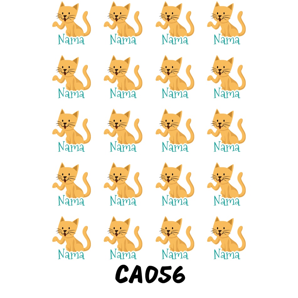 

Sticker Nama Cutting Label Waterproof Tahan Air Cat A (CA056)