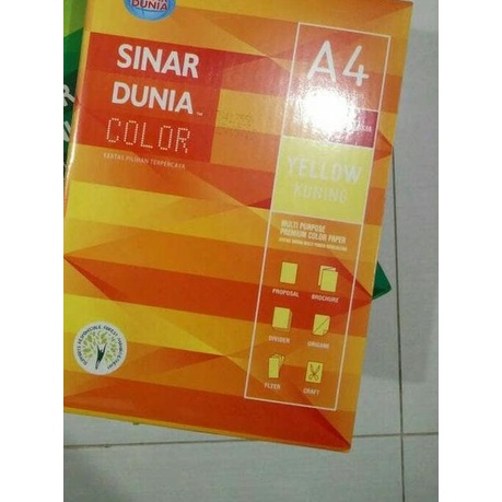 

◌ kertas sinar dunia a4 70 warna ♂