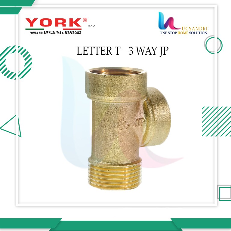 Tee (Letter T) 3W Kuningan 1&quot; Sparepart Pompa Air