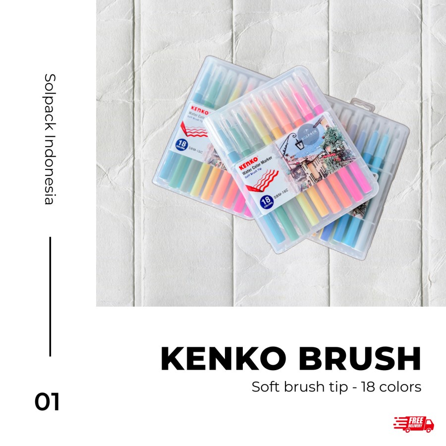 

Spidol Kenko Brush Markers - 18 Warna