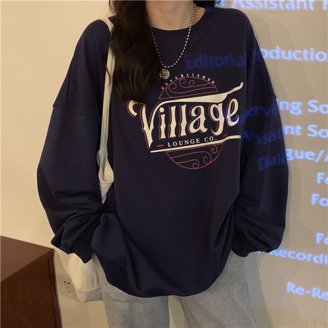 SWEATER CASUAL VILLAGE//ATASAN UNISEX KEREN//CREWNECK BAHAN FLEECE UNISEX TEBAL HALUS TERBARU.