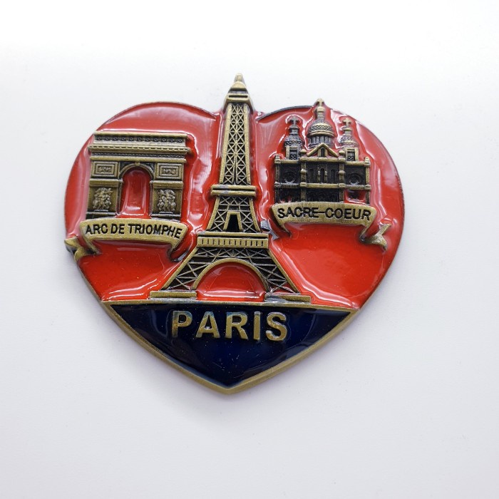 3D LOGAM Souvenir Negara magnet Kulkas Tempelan BIG HEART Paris City