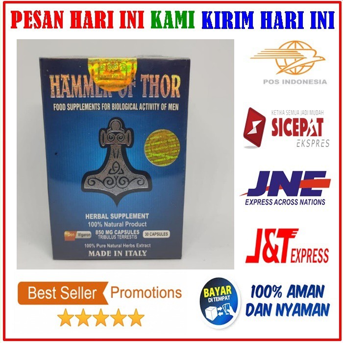 HARGA TERMURAH.!!! Hammer Of Thor Asli Italy 100% Herbal / Obat Thor Hammer Herbal