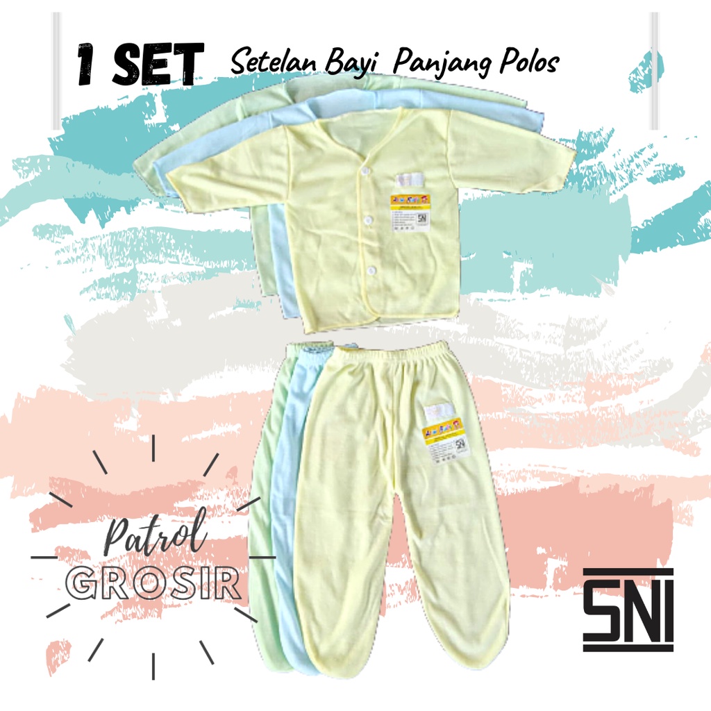 1 Set Setelan Bayi Polos | SNI | New Born