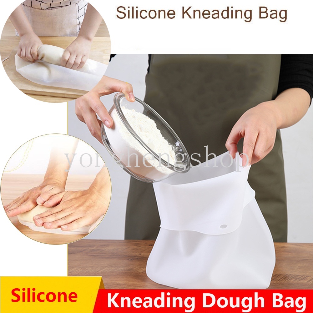 Non Stick Silicone Dough Bag Pastry Flour-mixing Bag Kneading Kantong Adonan Pengaduk Adonan Serbaguna Untuk Roti Dapur DIY Alat Baking Masak Gadget