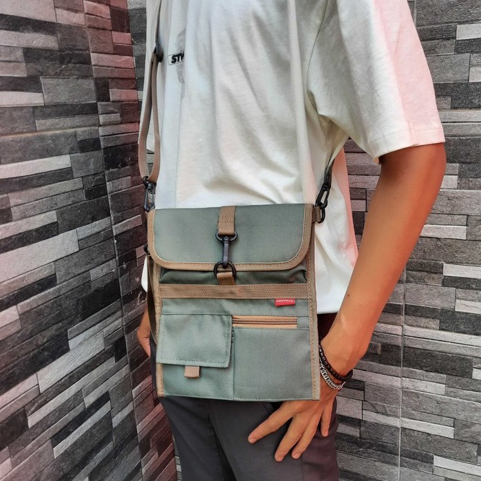 Tas Selempang Pria Wanita Shoulder Bag Multyfungsi Bahan Polyester