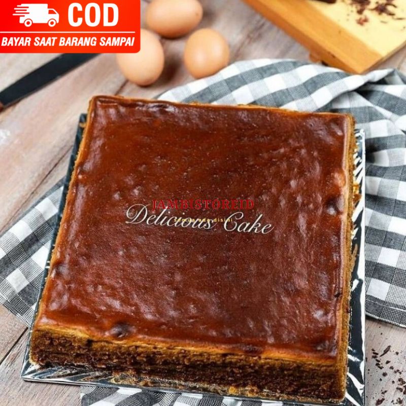 

(JAMBISTOREID) Super Premium Delicious Cake Lapis Legit Coklat 24x24cm Jambi Acara Seminar Hotel Arisan Natal Imlek Lebaran