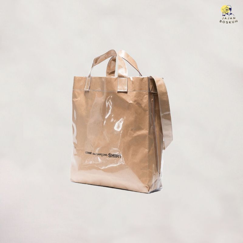 Tote bag CDG pvc kraft 2way bag brown