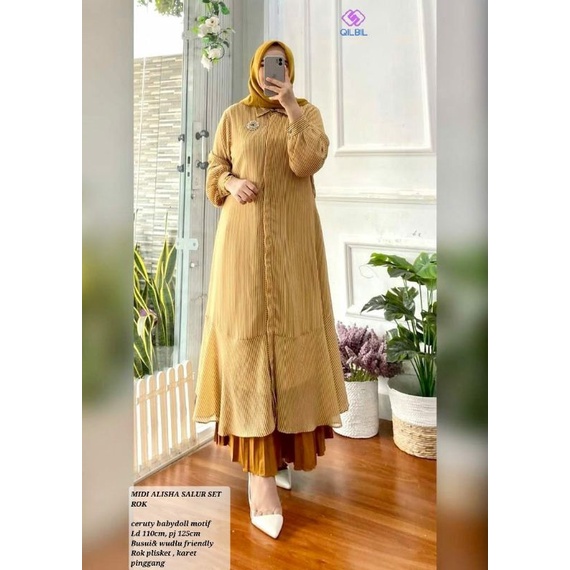 Midi alisha salur set rok