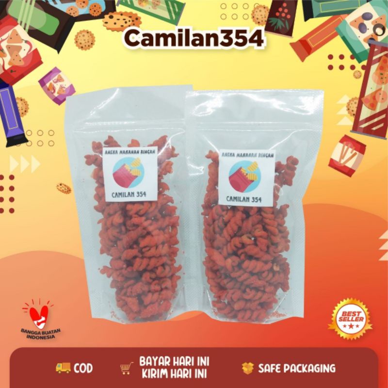 

[10 GRATIS 1] Makaroni Spiral Pedas Manis - 60gr / Makroni Fusili