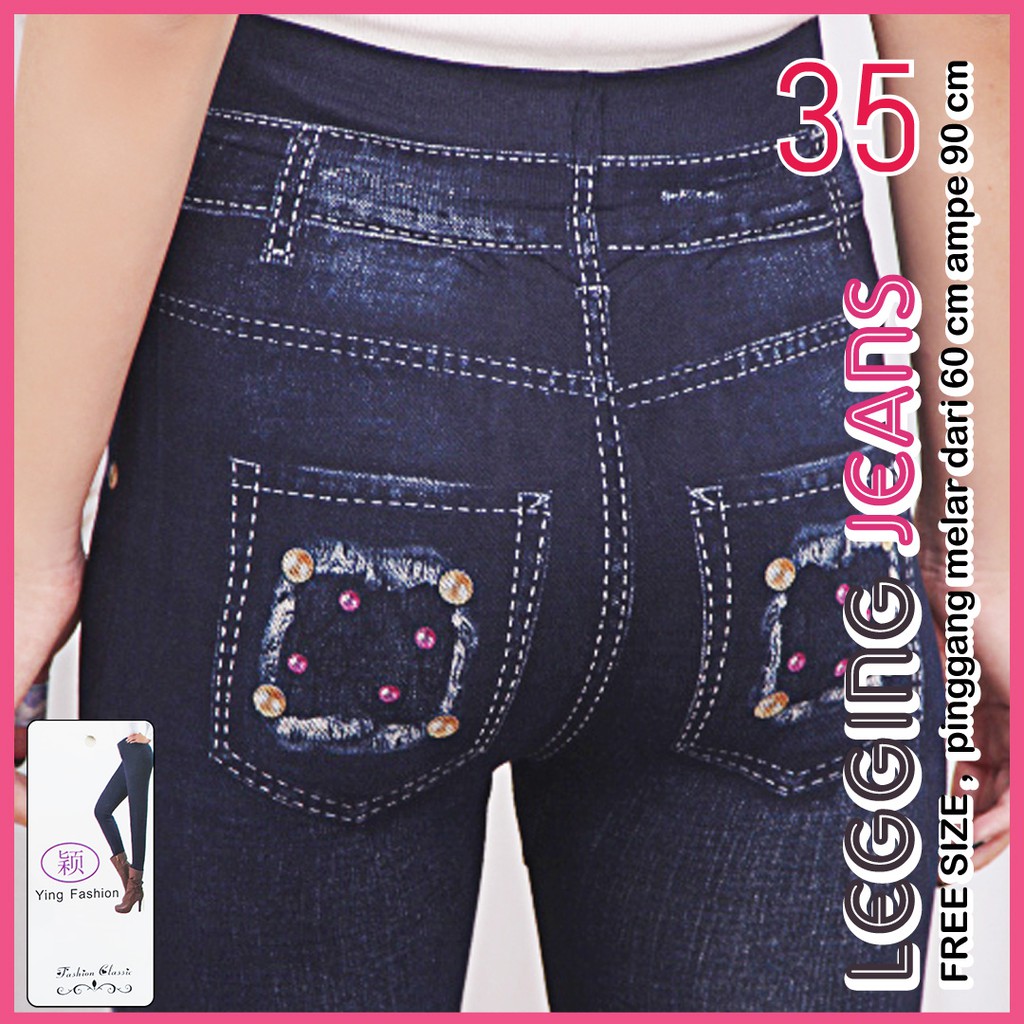 legging Jeans # 35 / Legging Jeans Wanita / Legging Kekinian