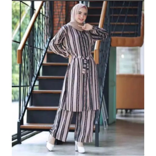 PROMO SETELAN LONG TUNIK MALIKA SLETING IMPORT | RMS SETELAN WANITA 2021 | ONE SET RAYON IMPORT //DE