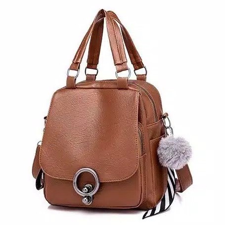 ZC 3477 RISCE TAS SELEMPANG GANTUNGAN POM-POM IMPORT WANITA CEWEK PEREMPUAN JAKARTA BATAM CR 7013