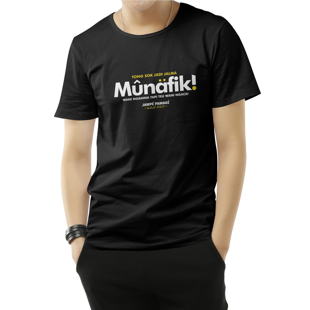 Kaos tulisan sunda Munafik Jampepamake