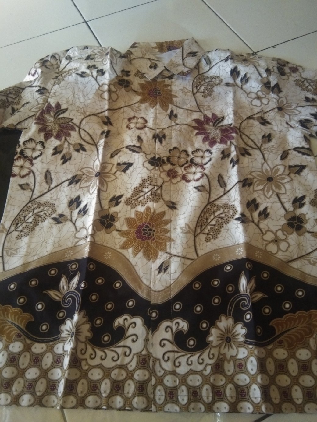 Kembang Rambat Kemeja Batik Pria Full Furing Bahan Katun Cabut Primisima