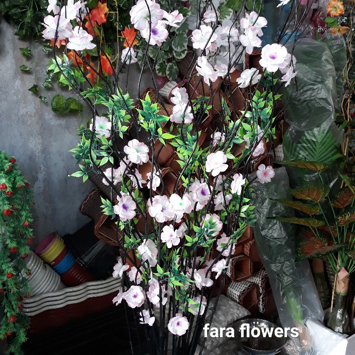 Bambu Ulir Bunga Bambu Bunga Artifisial Bunga Anyelir-putih pink