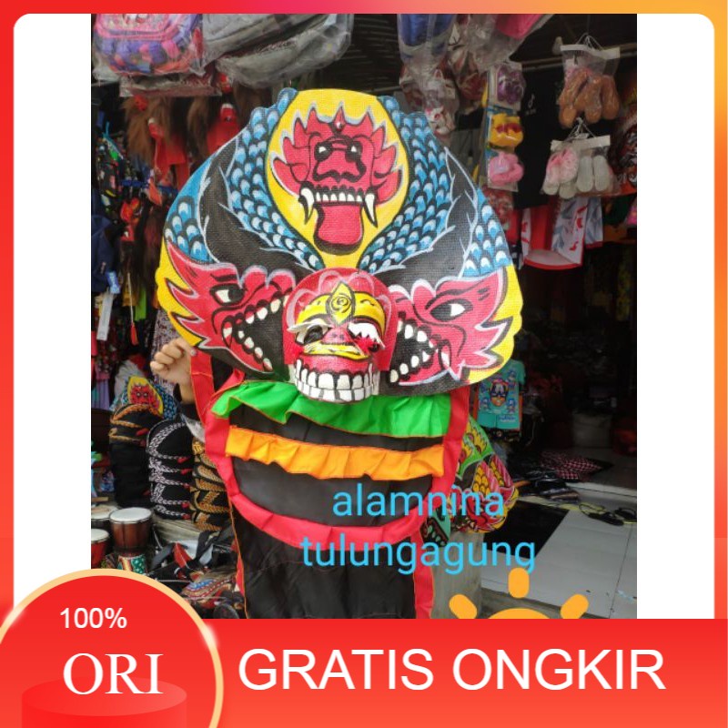 barongan spon lebar jamang 55cm ada kemulnya barongan anak kayu spon caplokan devil mainan anak2 sd 