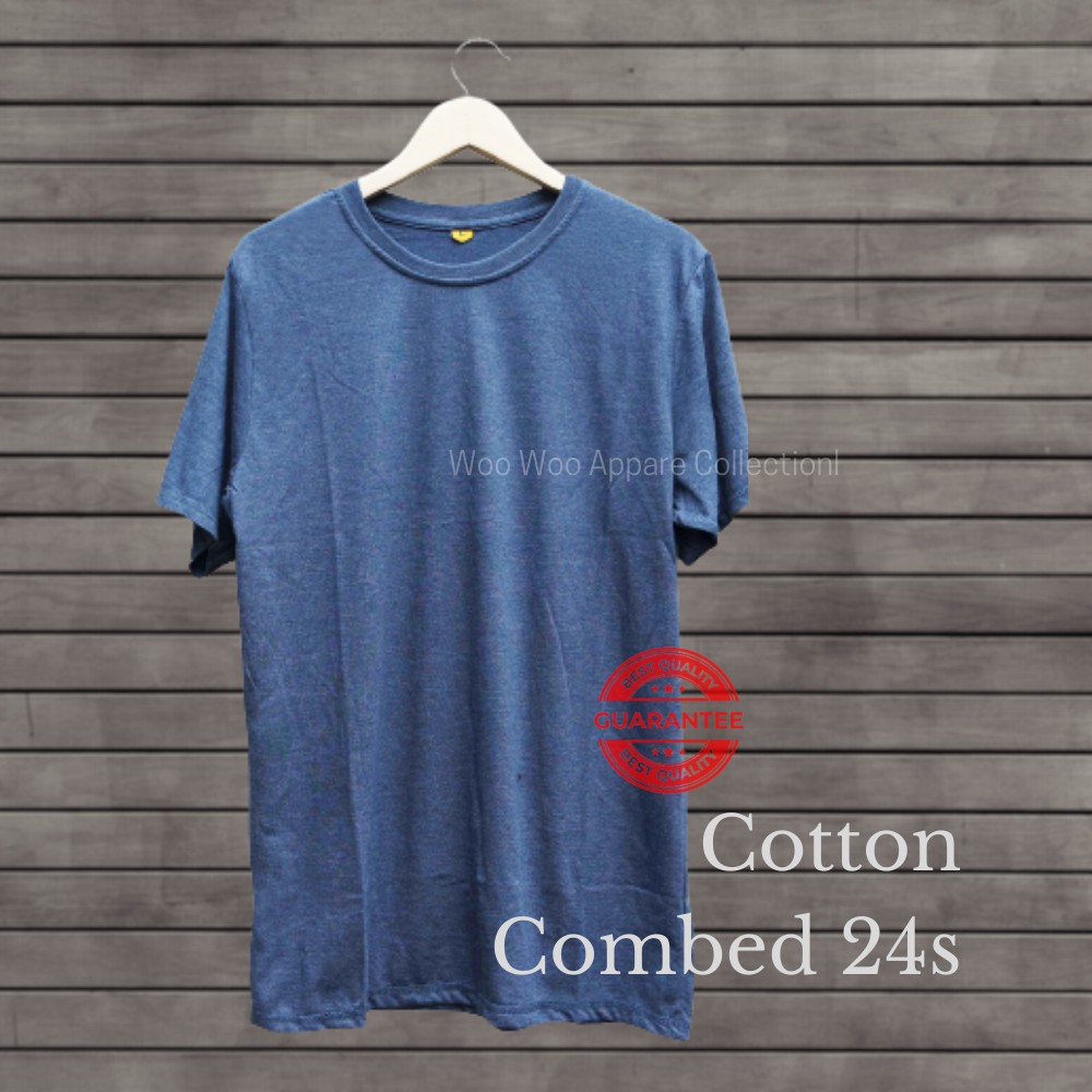 Kaos Polos Cotton Combed 24s - Bahan Lebih Tebal Dari 30s