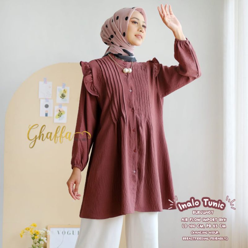 INOLA TUNIK BY GHAFFA THE LABEL (TUNIK MUSLIMAH) Tunik wanita airflow