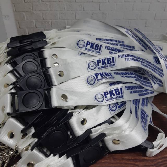 

Lanyard Tali ID Card Sablon 2cm + Stopper