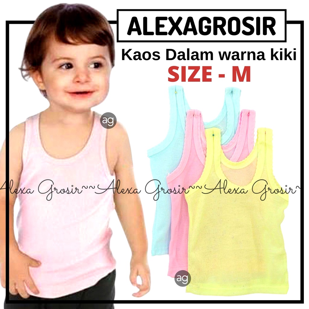 Singlet Anak Balita 3-12 bulan Size M/ Kaos Dalam Anak Balita Murah / kaos dalam anak warna kiki