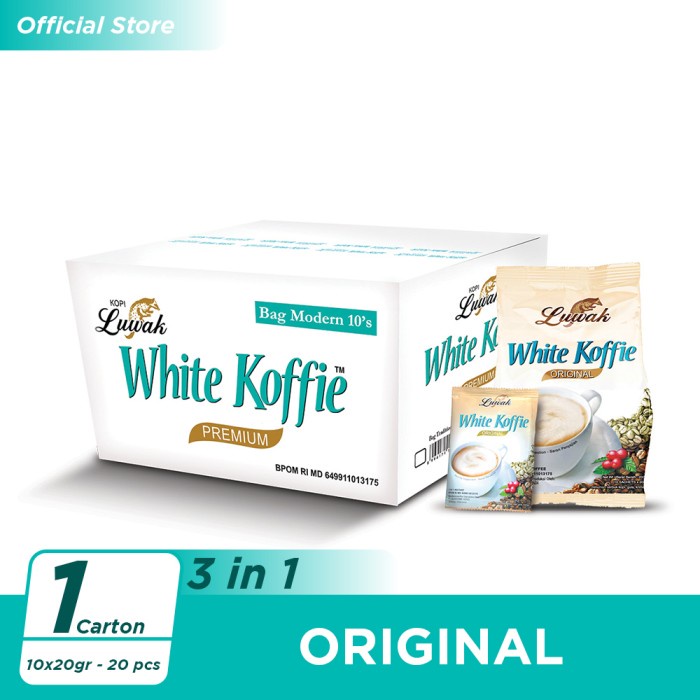 

Luwak White Koffie Original 10x20gr - 20 pcs [Carton]