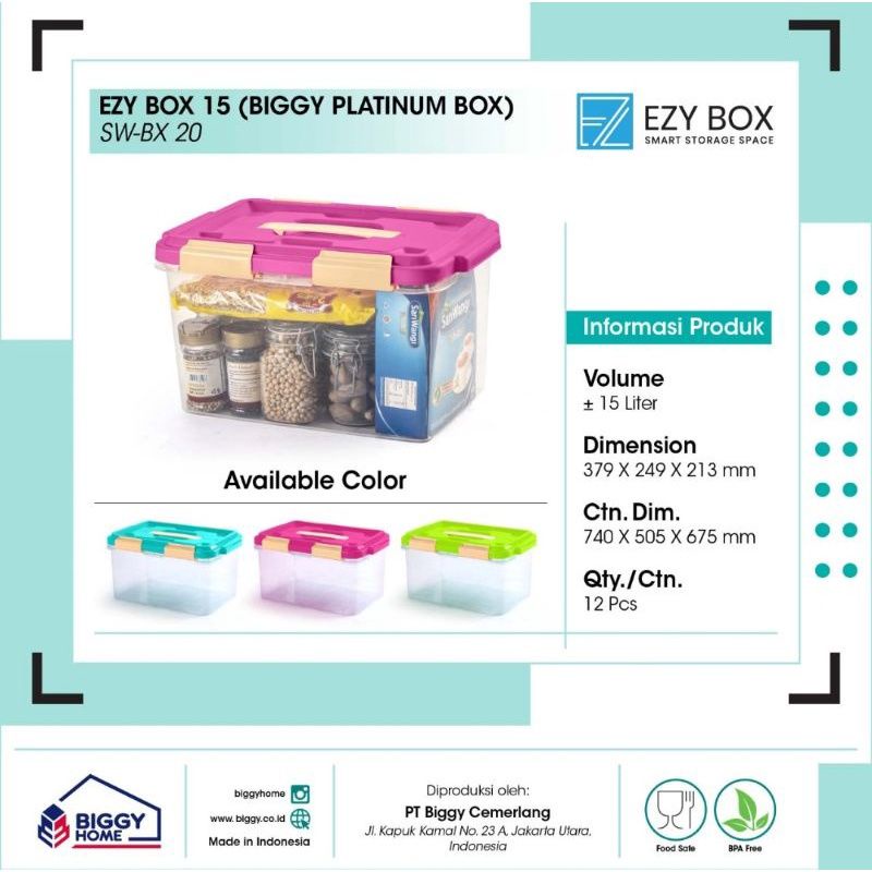 Box ezy 15L / Box serbaguna / wadah serbaguna / Box container / box container 15Liter FREE BUBBLEWRAP