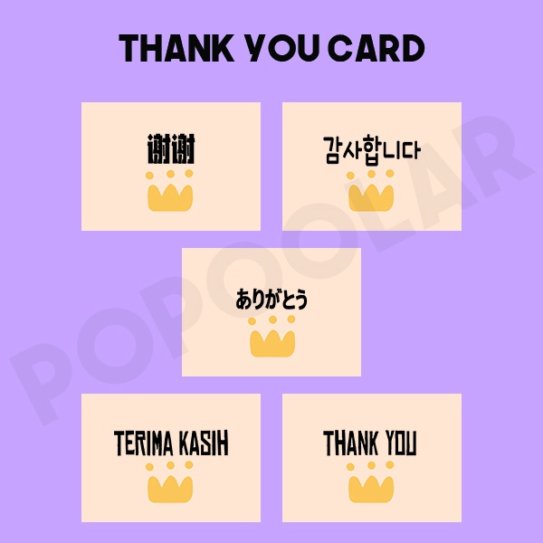 

32pc Thank You Card (Kartu Ucapan Terima Kasih) Ukuran 7x5 dan 9x6