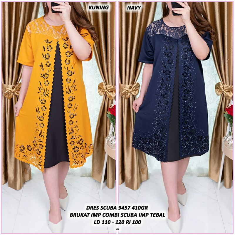 dress scuba wanita/dress gereja/dress natal