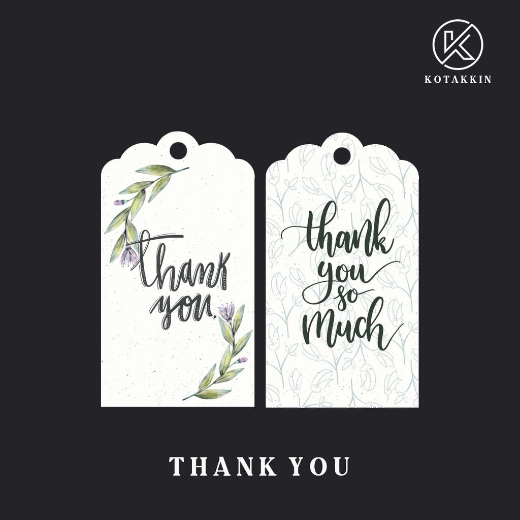 

Hang Tag Thankyou Set Bahan Tebal & Laminasi Ukuran 9 x 5 cm untuk Kue dan Kardusnya