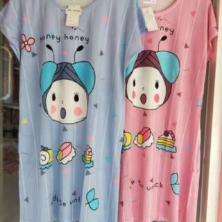 Daster kaos  import  bahan  spandek motif random Shopee 