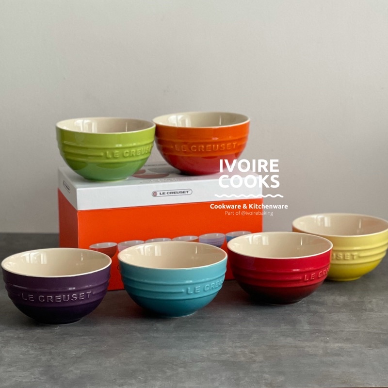Jual Le Creuset Stoneware Rainbow Rice Bowl Set of 6 Shopee Indonesia