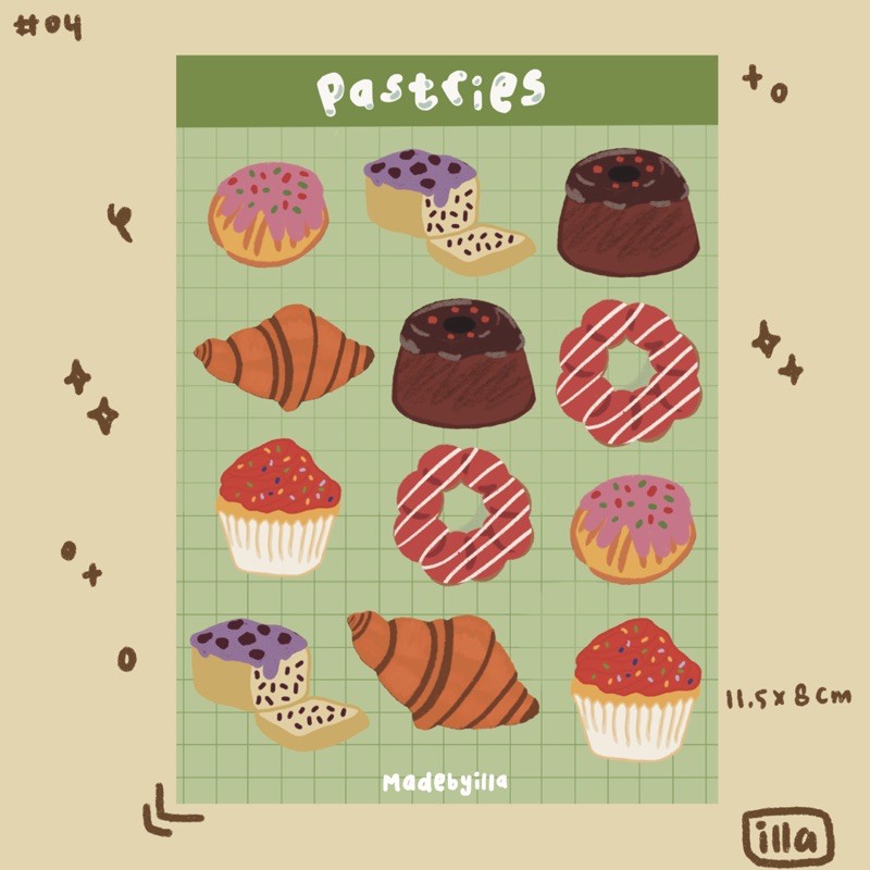 

madebyilla - Pastries stickers