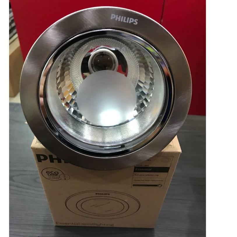 Oke Price.. PHILIPS DOWNLIGHT Glass Recessed White / Nickel 13804 1x18w 230v