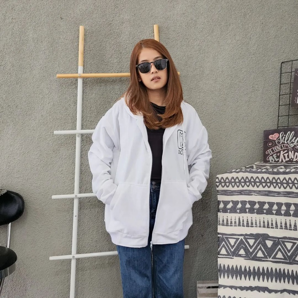 DORIS ZIPPER Jacket Hoodie Sweater Wanita Oversize | Fashion Terkini | Jacket Termurah Bahan Fleece Korean Style