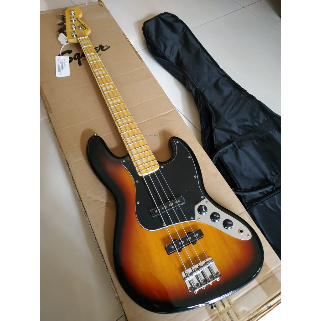 Squier Vintage Modified Jazz Bass 77 - 3 Tone Sunburst free packing kayu