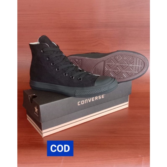SEPATU CONVERSE FULL BLACK HIGH/OVEN+STROUBLE/ALL STAR FULL BLACK HIGH/CONVERSE PREMIUM/SEPATU ALL S