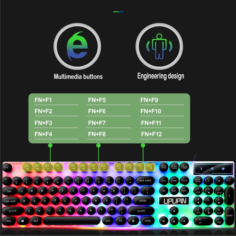 Keyboard Mechanical Komputer Set Gaming Mouse Dan Keyboard USB Cable RGB GTX300