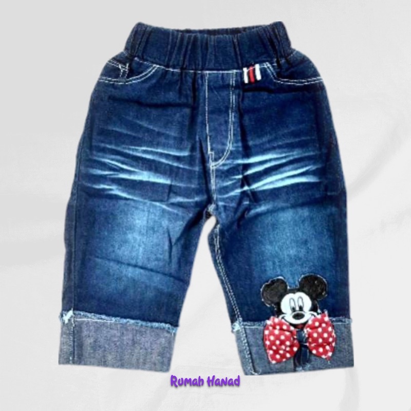 7/8 celana jeans anak cewe mickey size 246 81012