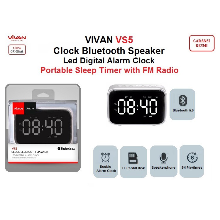 Vivan Speaker Bluetooth VIVAN VS5 Speaker Bluetooth 5.0 with Ala