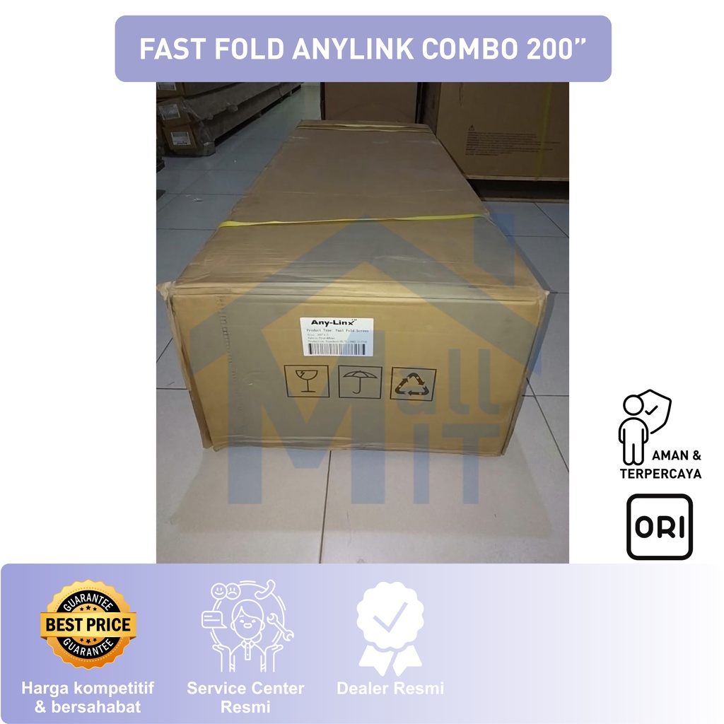 MDN Layar FastFold COMBO 200&quot; ANYLINK Fast Fold COMBO 200&quot; proyeksi Depan Belakang