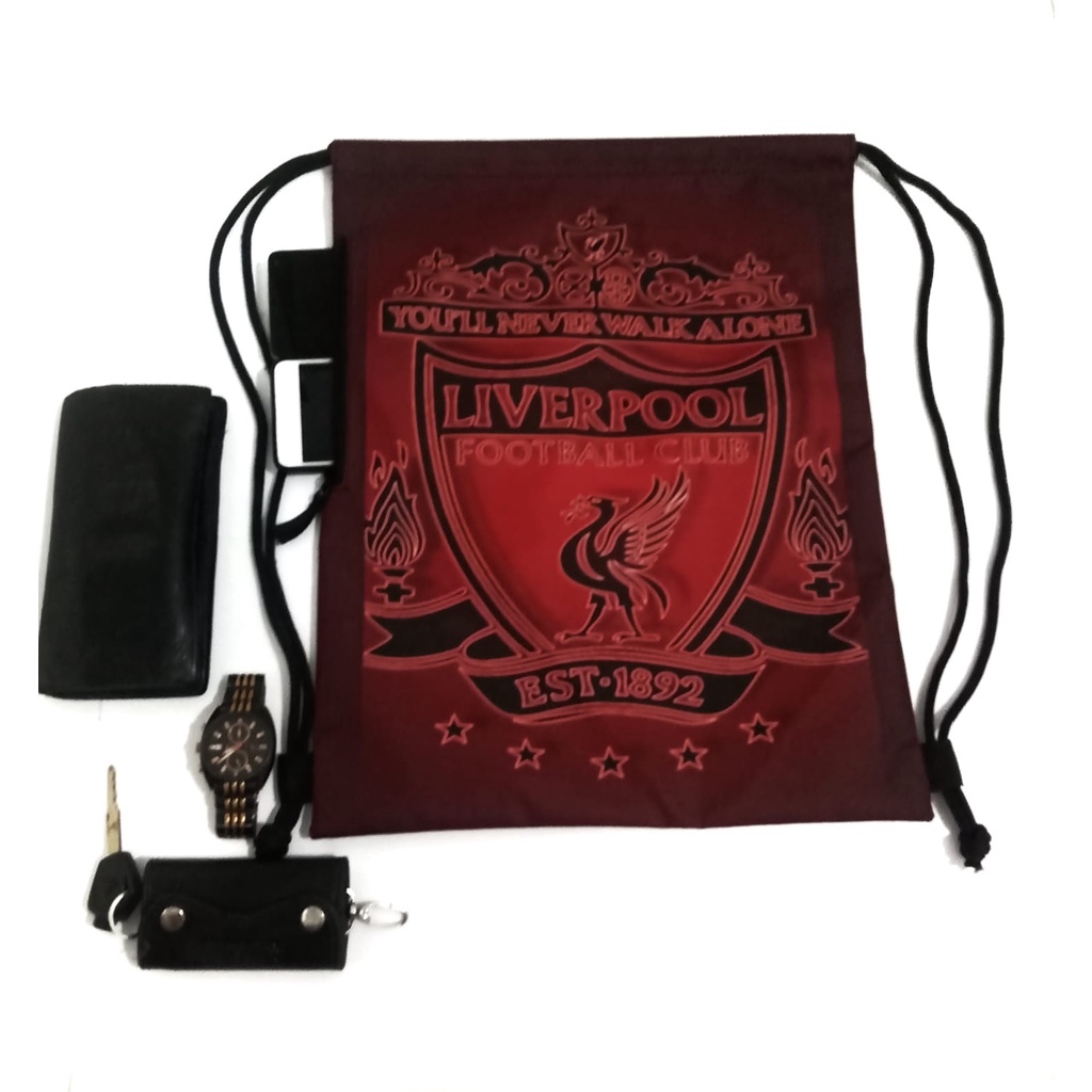 Tas Gymsack Tas Olahraga Tas Serut Tas Serut Ortuseight - Gymsack - String Bag - Tas Punggung - Tas Olahraga - Futsal Sepakbola Club Liverrpool Merah