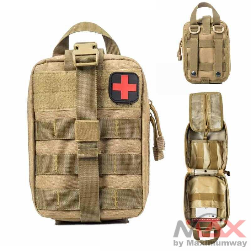 HAISUNNY Tas pinggang P3K PPPK Medis Obat Gaya Militer Tas Medis Obat P3K First Aid Kit Medical Bag tas pinggang mobil motor camping outdoor Tactical Bag Survival Pouch Outdoor Medical Box Large Size SOS Bag Tactical First Aid Bag Medical Kit Bag Molle