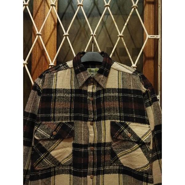 plaid flannel uniqlo second original L kemeja outer kasual pria murah terlaris