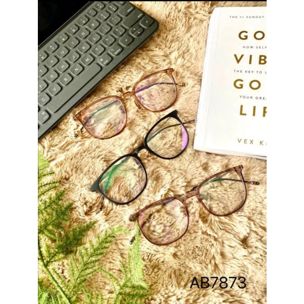 [BEST SELLER] Kacamata Frame Fashion AB 7873 Model Exclusive Design dan Elegant GRATIS HARD CASE BOX