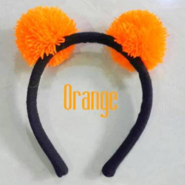 Bando Pom Pom Aksesoris PomPom Warna Warni Wol Fluffy