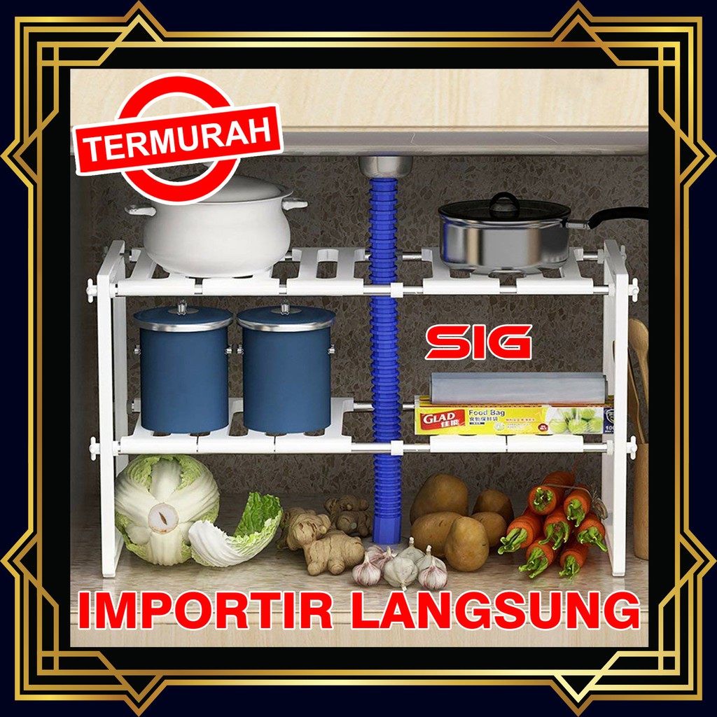 RAK DAPUR SERBAGUNA 2 SUSUN - RAK PANCI BAWAH WASTAFEL