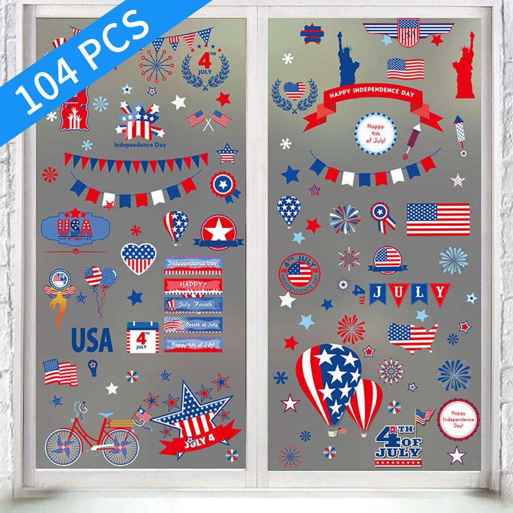 Populer Wall Sticker Event Ornamen Dekorasi Rumah Bintang Garis Balon 4 Juli