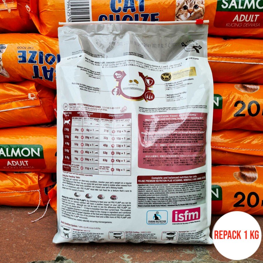 Makanan Kucing PROPLAN CHICKEN Adult Optirenal Repack 1kg 1 Kg